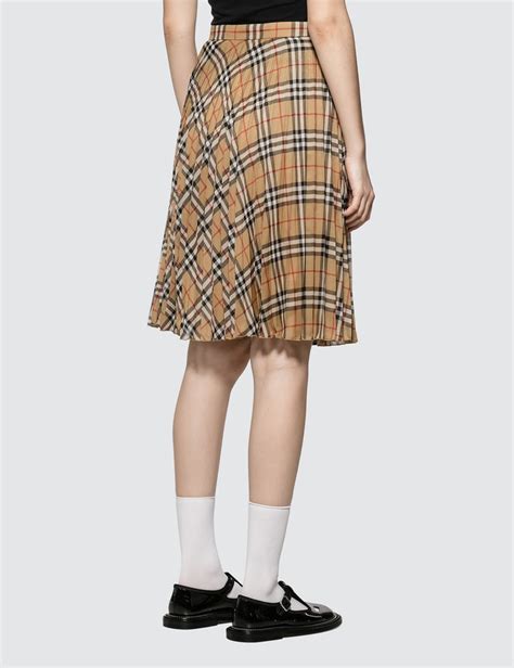 burberry plaid pencil skirt|Burberry vintage check pleated skirt.